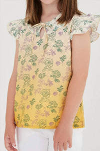 Sasha+Z - Floral Sketched Ombré Top