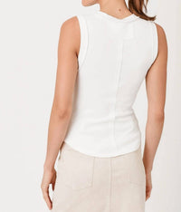 Mystree - Exposed Seaming Ribbed Tank Top