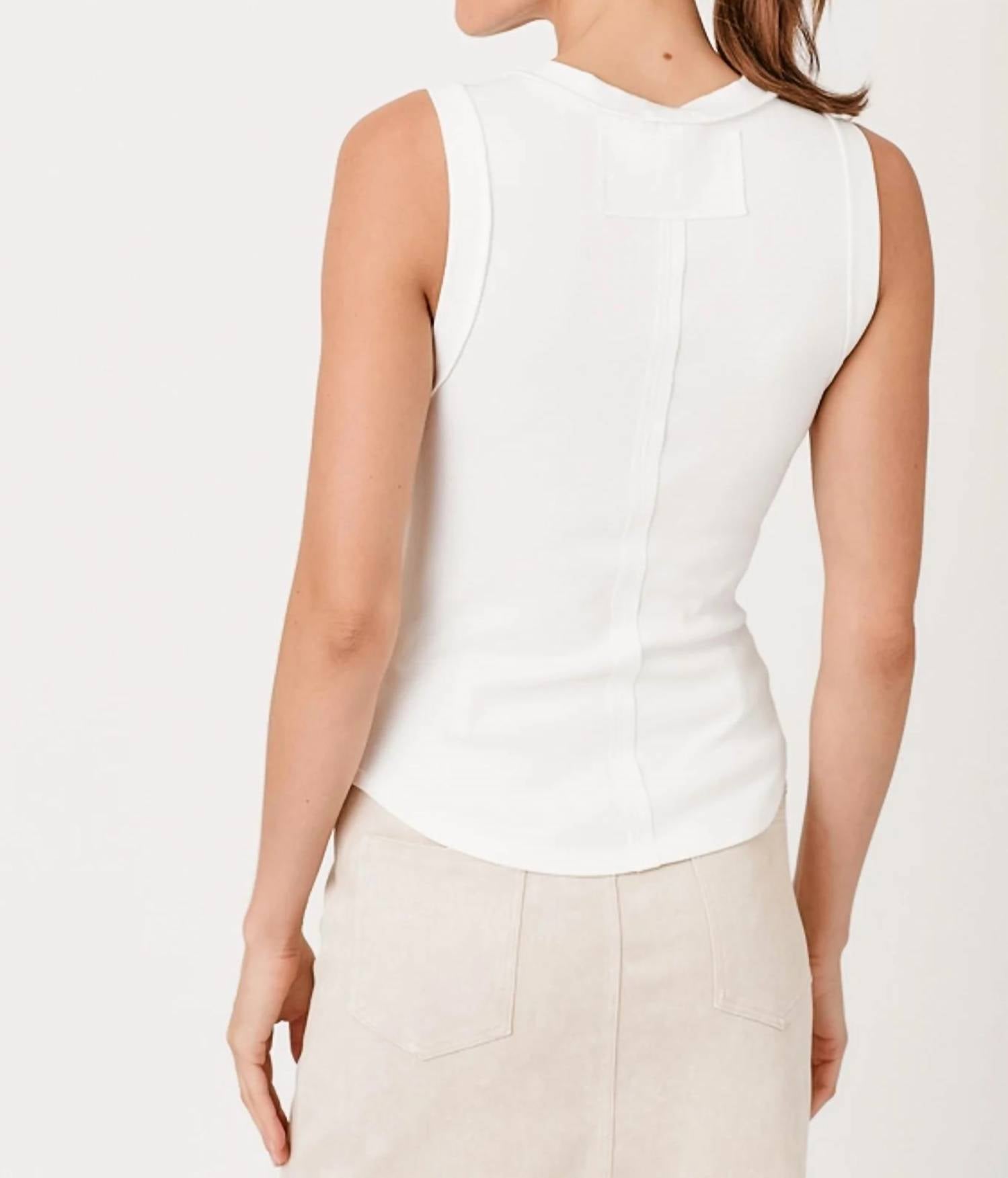 Mystree - Exposed Seaming Ribbed Tank Top