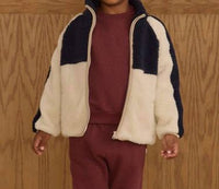 Rylee + Cru Sherpa Trails Jacket in navy color block - kids' jacket