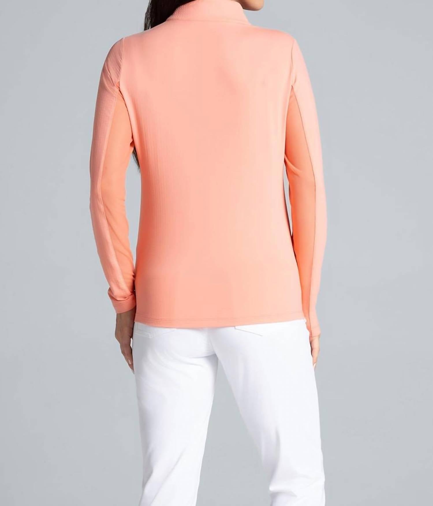 Ibkul - Solid Long Sleeve Mock Neck Top