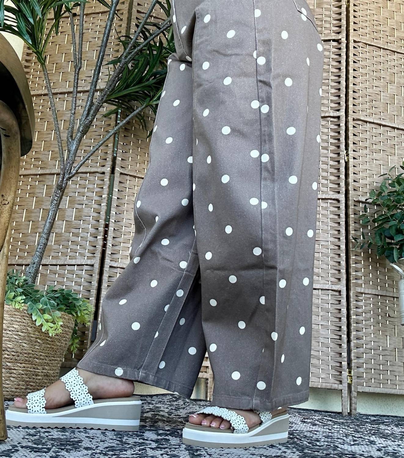 Peach Love - Polka Dot Gypsy Fit Pants