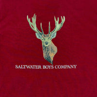 Saltwater Boys Co. Kid's Deer Head Graphic Tee in maroon - kids' shirt - alternate view