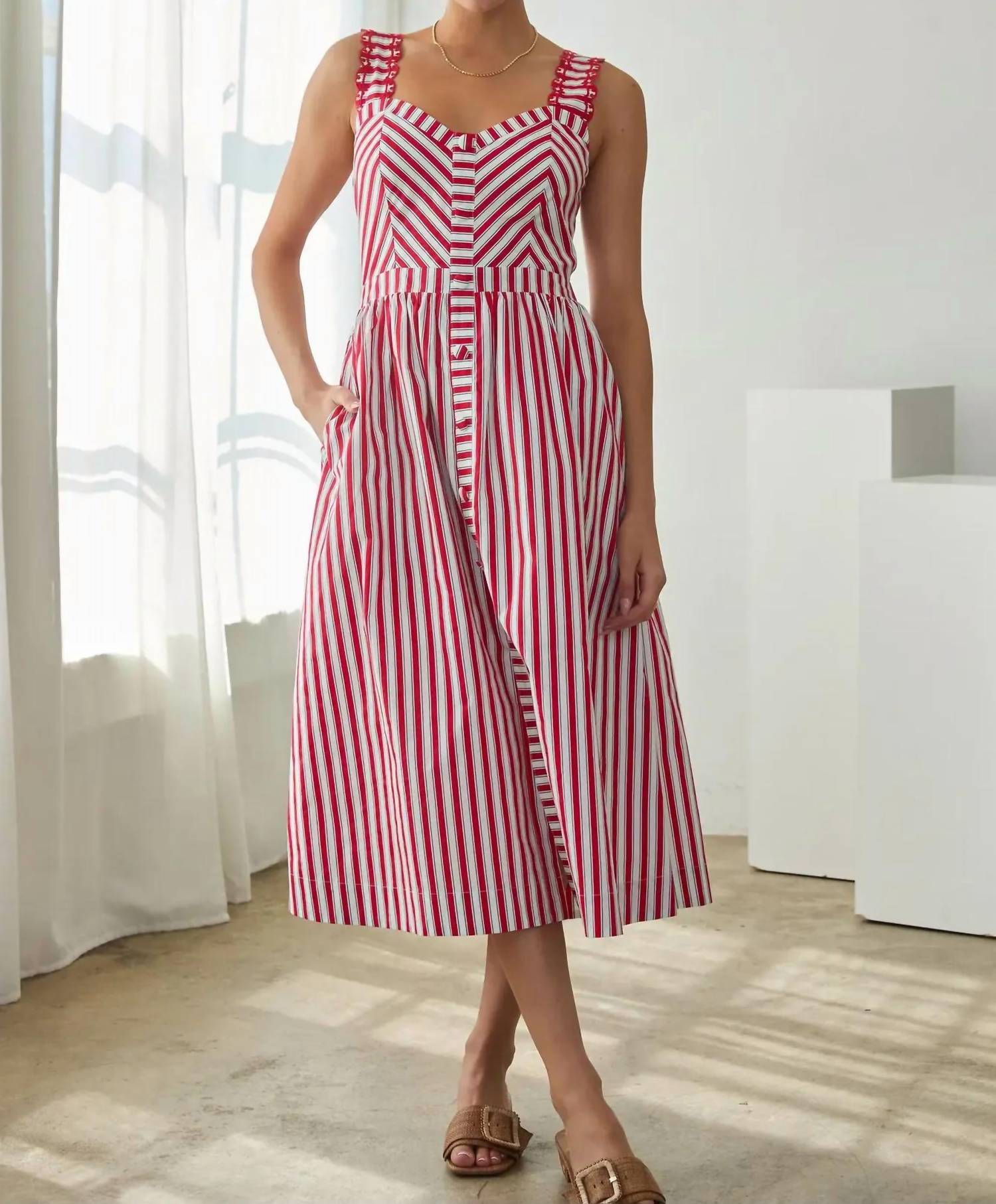 Skies Are Blue - United We Stand Stripe Midi Dress