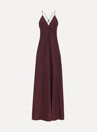 forte forte Nocturne Silk Slip Maxi Dress in red - women's dress - alternate view
