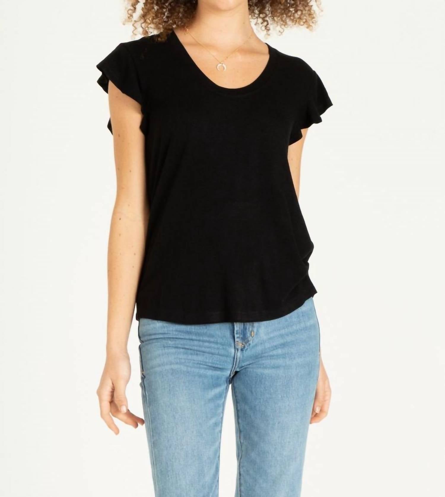 Another Love Jaqui Top in black - women's long sleeve top