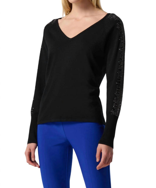 Joseph Ribkoff - RHINESTONE SLEEVE SWEATER