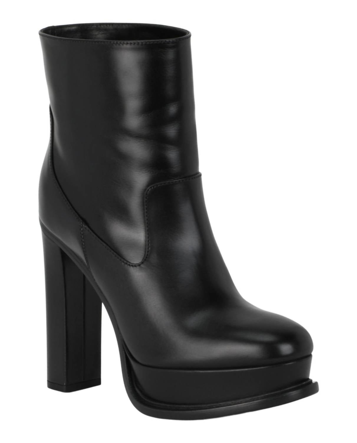 Alexander McQueen Women's Leather Heeled Boots in black - women's shoe - detail view