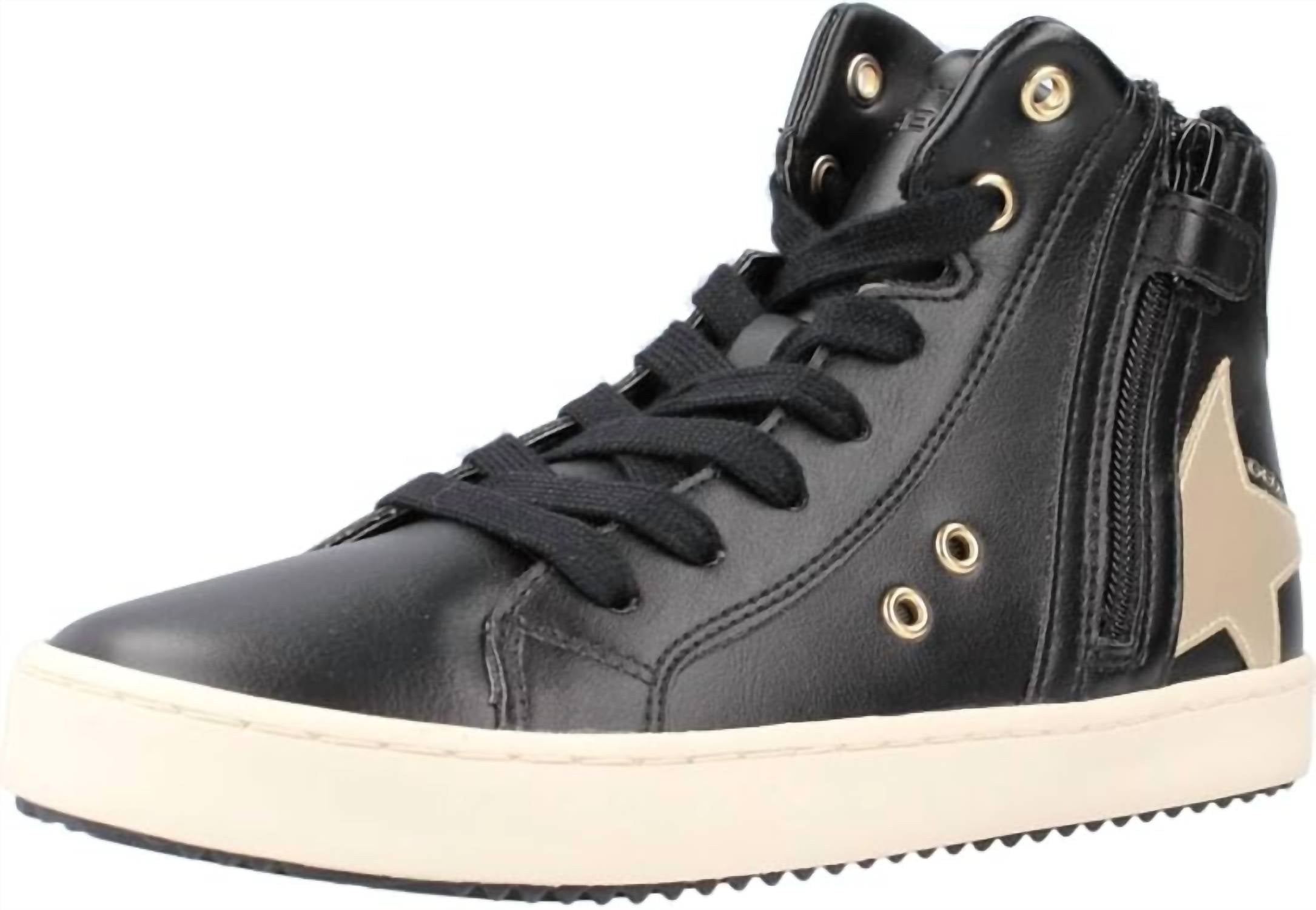 GEOX Girls' Kalispera Sneakers in black platinum - kids' sneaker