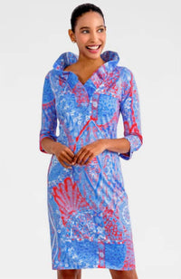 Gretchen Scott - 3/4 Sleeve Grand Bazaar Ruffleneck Dress