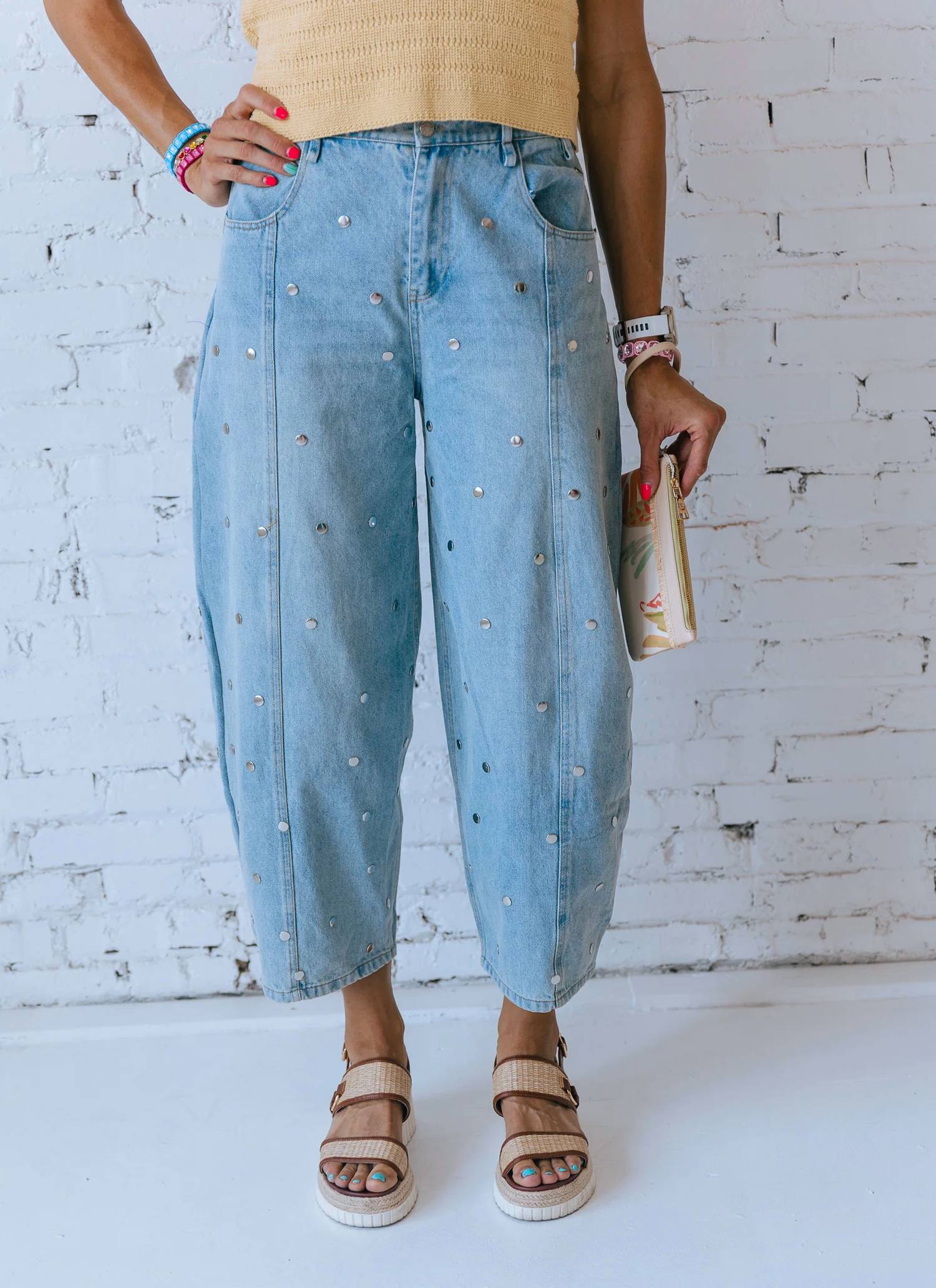 Klesis - Ella Studded Barrel Jeans