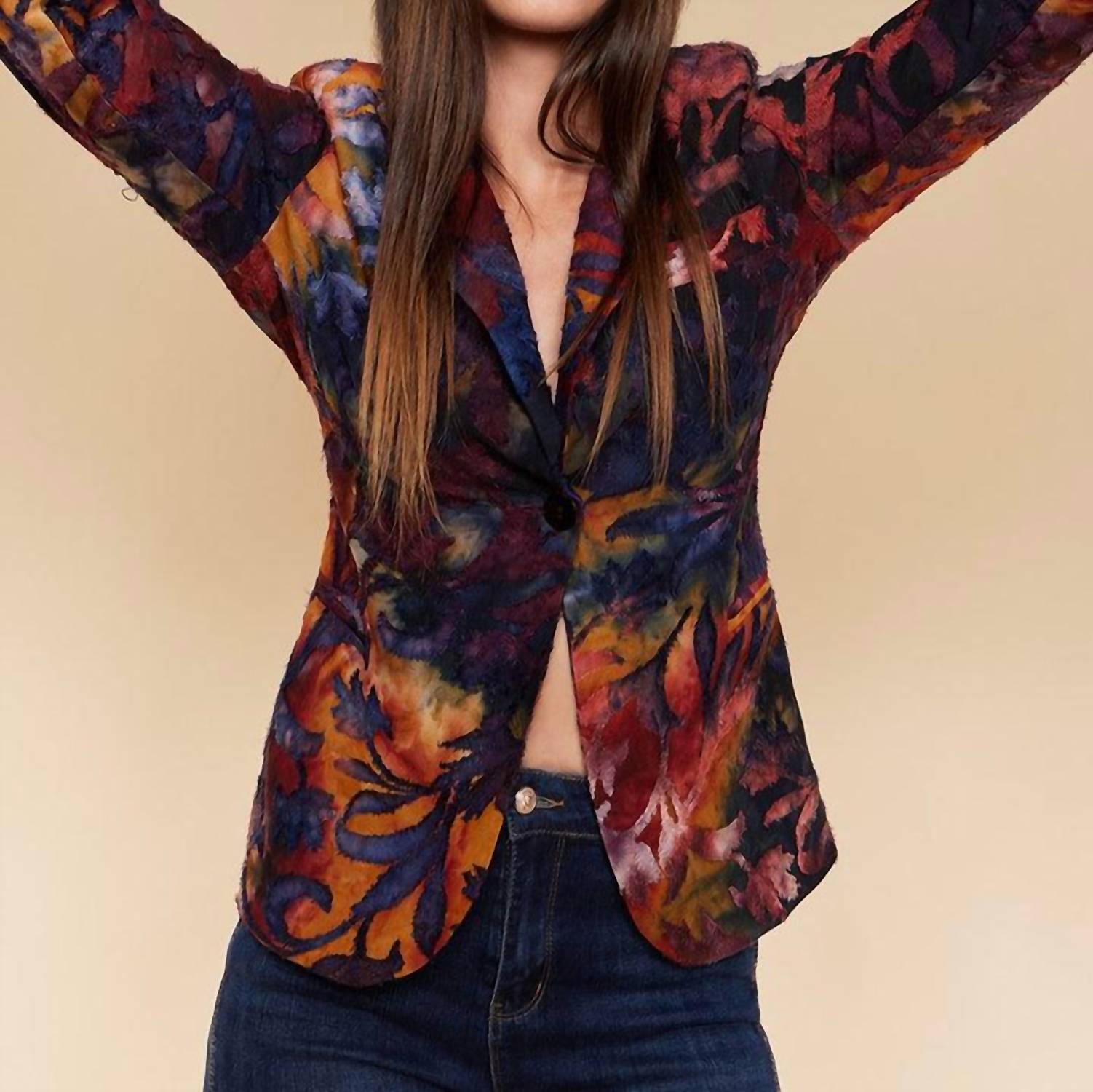 Oolala - Burnout Floral Blazer