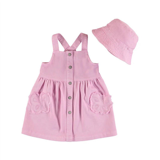 Mayoral - Girls' Pinafore Dress And Hat Set