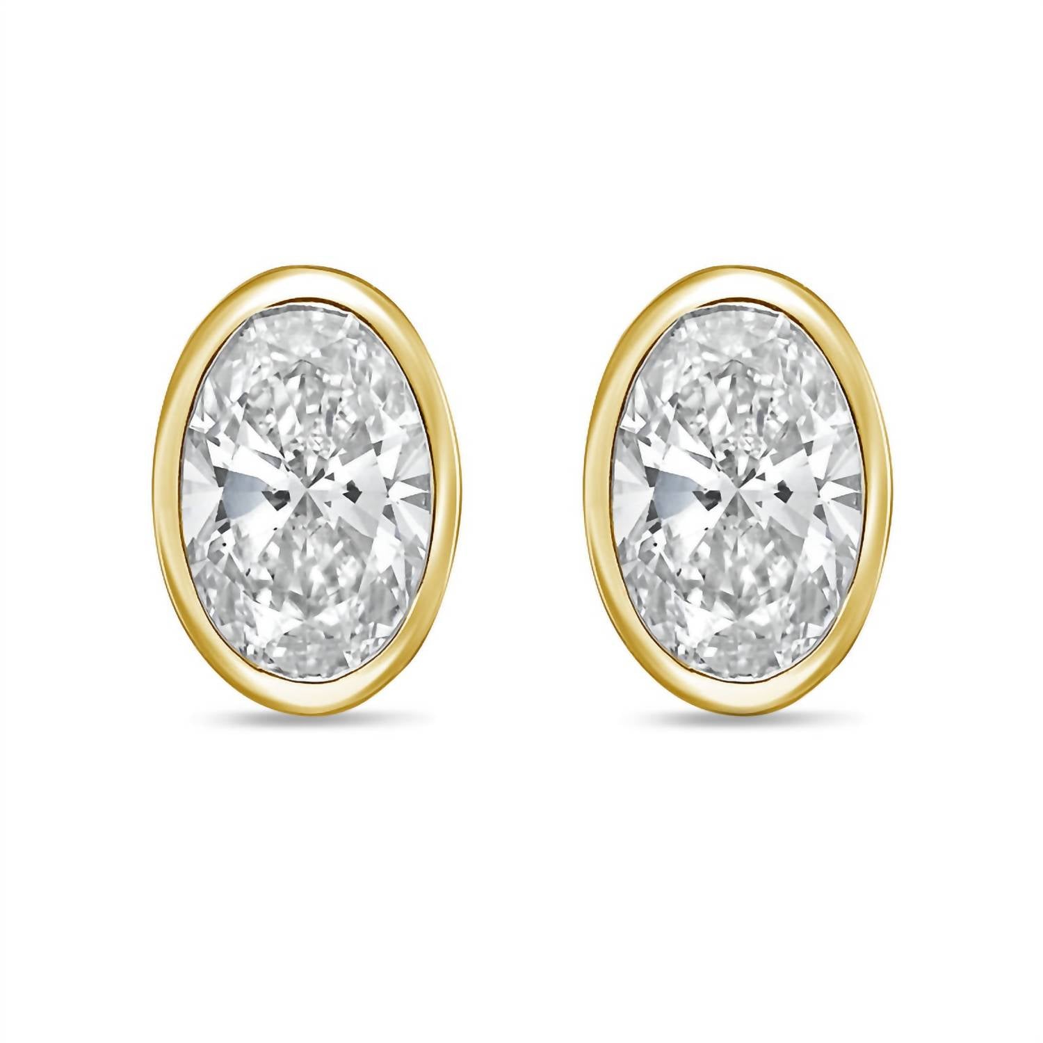 Diana M Jewels - Women's Oval Lab-grown Diamond Stud Earrings (1.50 Tcw) - Petite