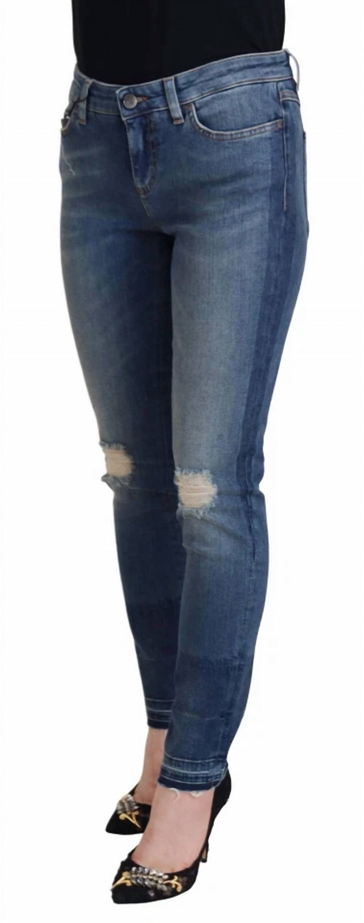 Dolce & Gabbana - Cotton Tattered Denim Jeans