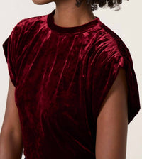 Melissa Nepton - Velvet Shirred Shoulder Tee