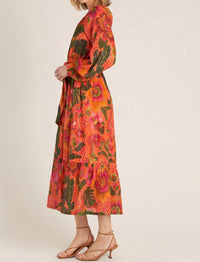 En Creme - Sun Soaked One Shoulder Waist Tie Dress