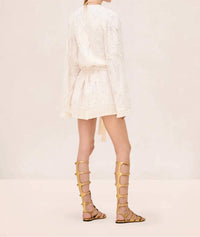ALEXIS Jen Long Sleeve Mini Dress in ivory - women's dress - detail view