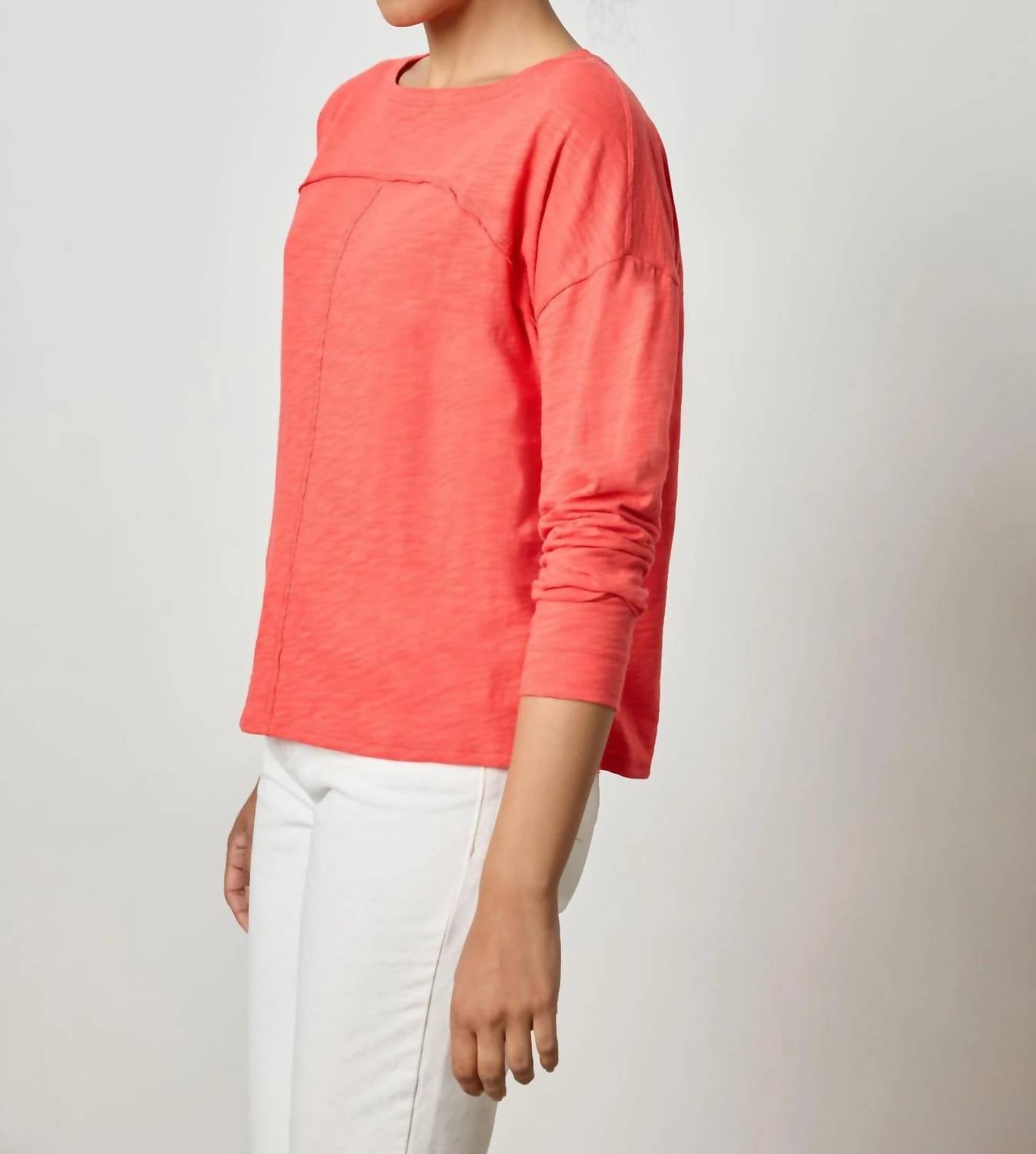 Lilla P - Drop Shoulder Seamed Boatneck Shirt