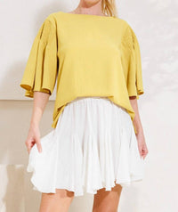 Oddi - Boat Neck Drop Shoulder With Smocking Blouse