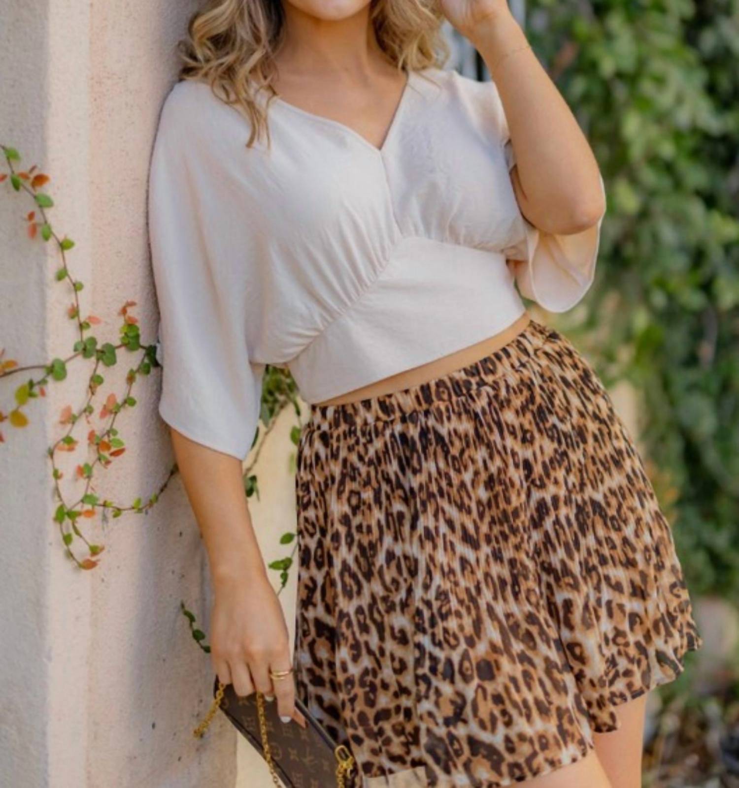 Rokoko - Leopard Chiffon Pleated Skirt