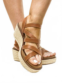 Corkys Footwear Women's All Nighter Wedge Sandal in brown - women's shoe - alternate view