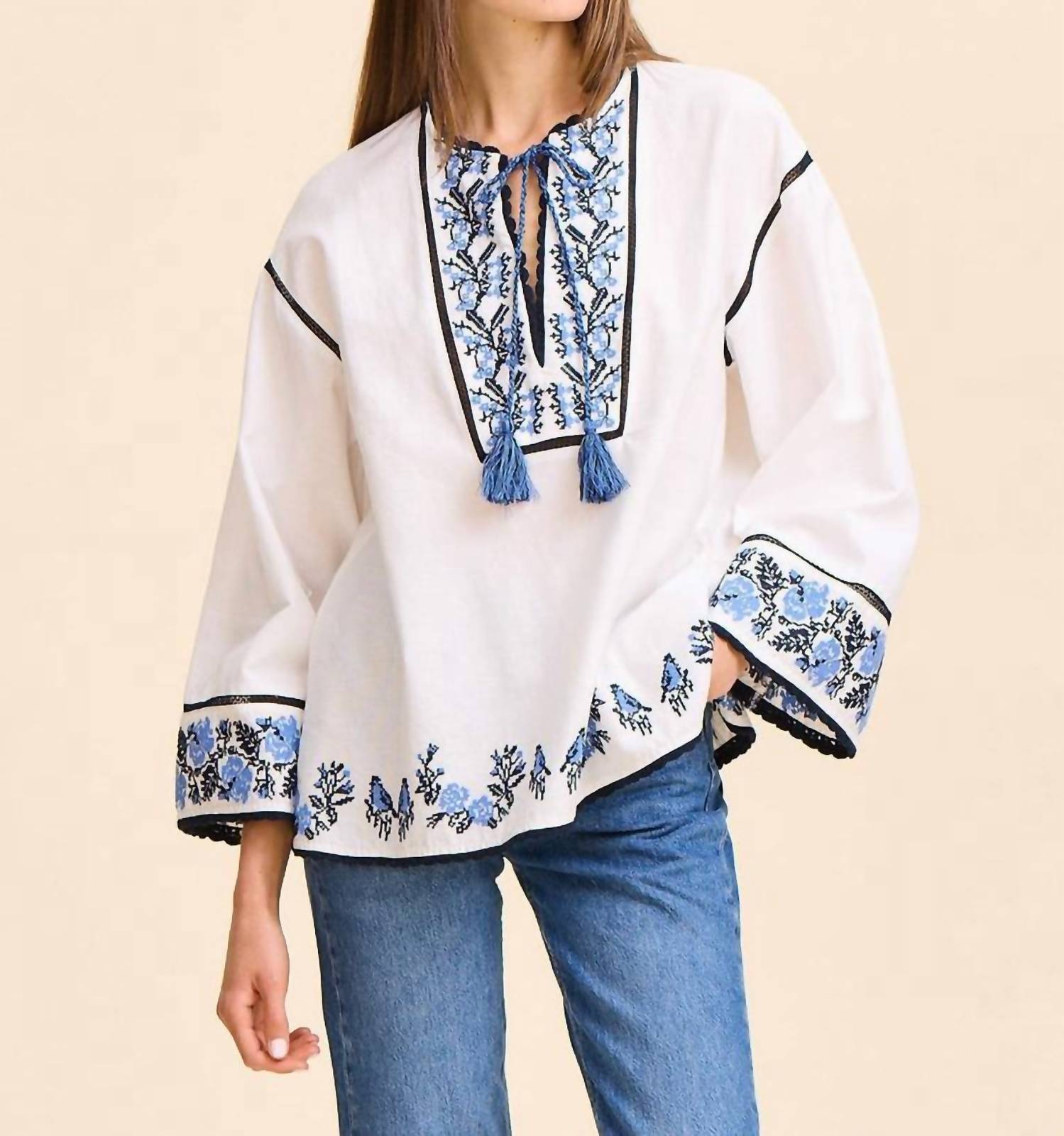 Mille - Angelica Tassel Tie Top