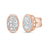 Diana M Jewels - Women's Oval Lab-grown Diamond Stud Earrings (1.00 Tcw) - Delicate