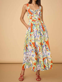 Hunter Bell - Cleo Painted Flower Pattern Maxi Dress