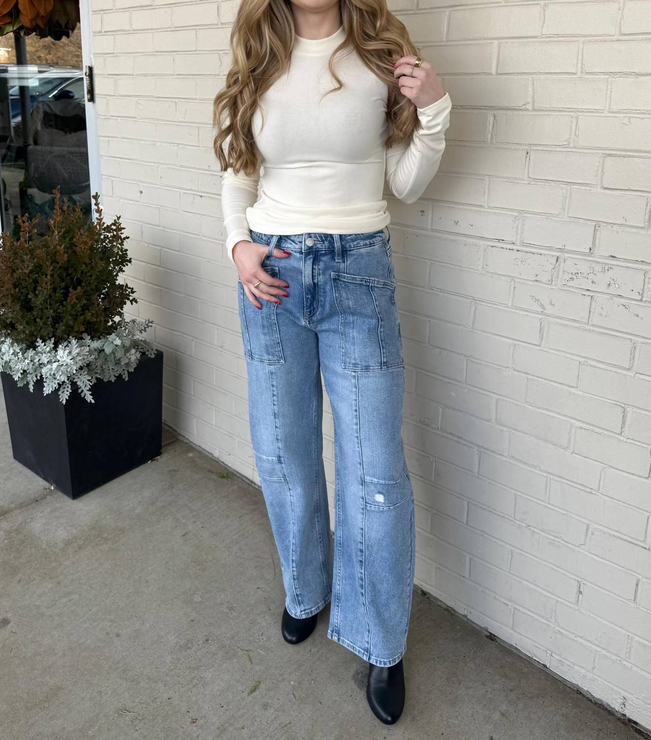 Flying Monkey - Alina High Rise Barrel Jeans