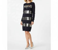 Tommy Hilfiger - Sequins Stripe Long Sleeve Mini Dress