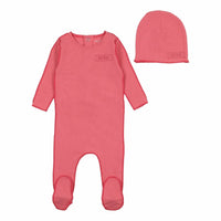 Bee And Dee - Baby's Classic Ribbed Footie & Bonnet Set