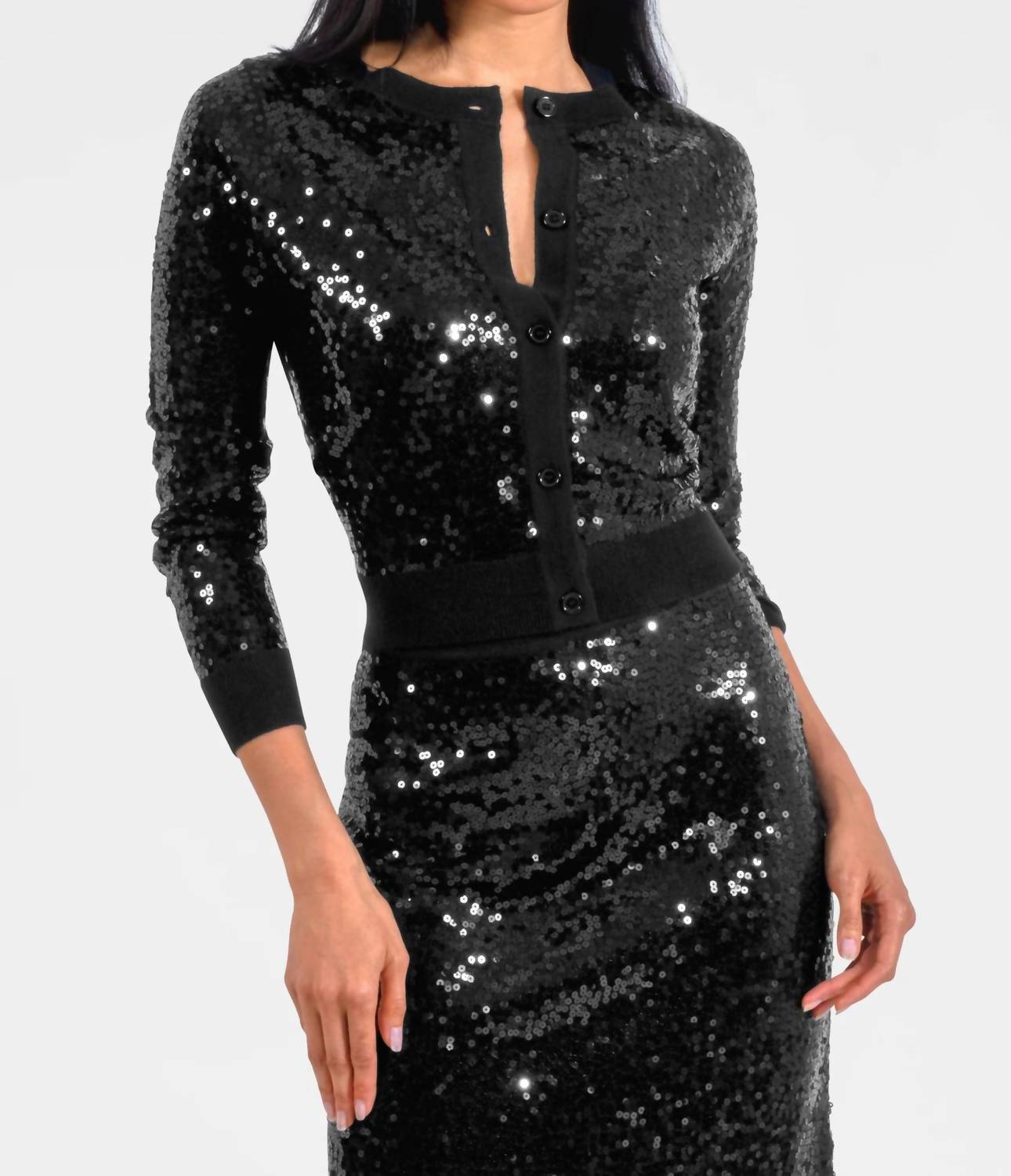GRETCHEN SCOTT Twinkle Sweater in black met ball twinkle - women's sweater