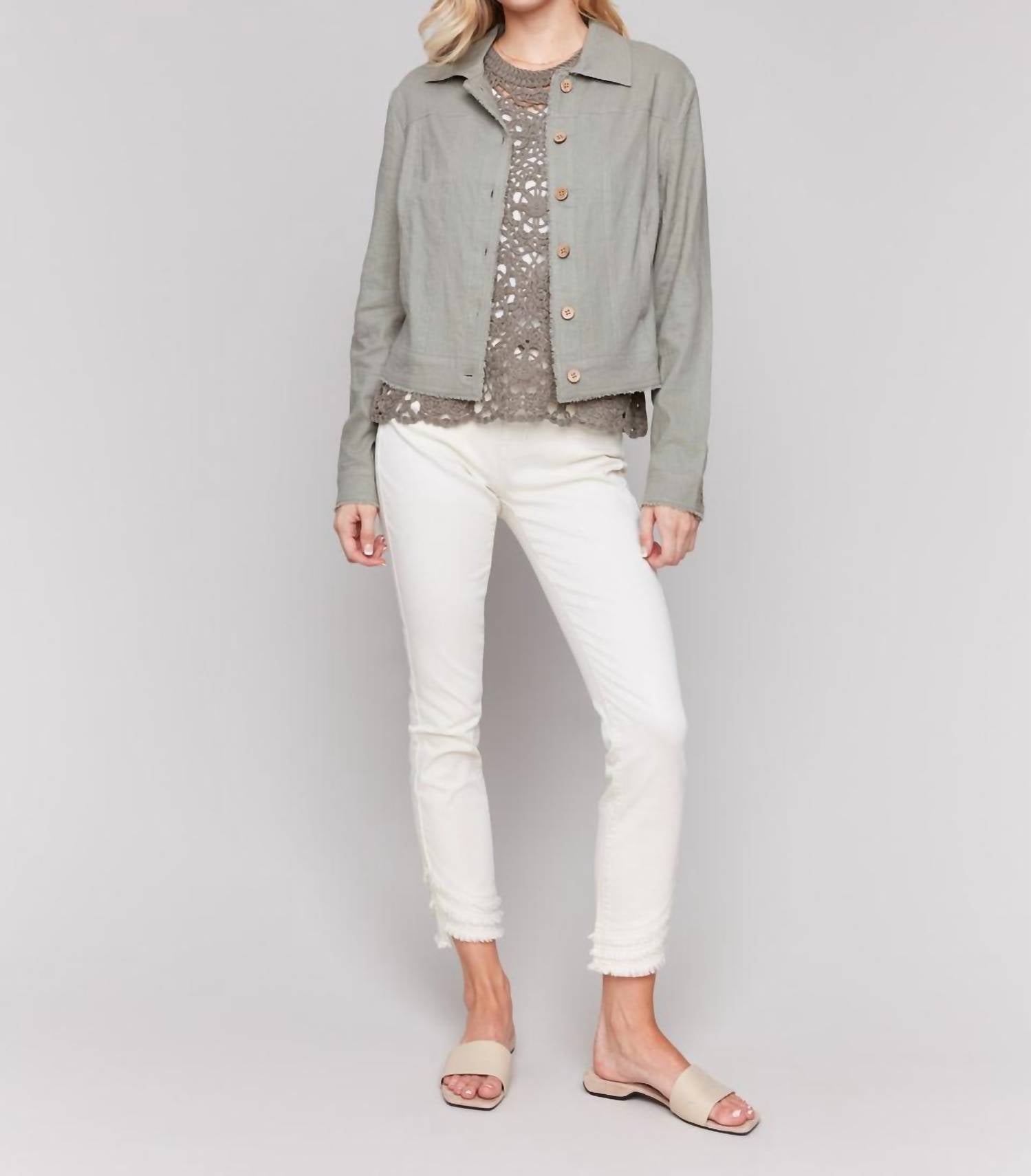 Charlie B - Linen Button Up Jacket