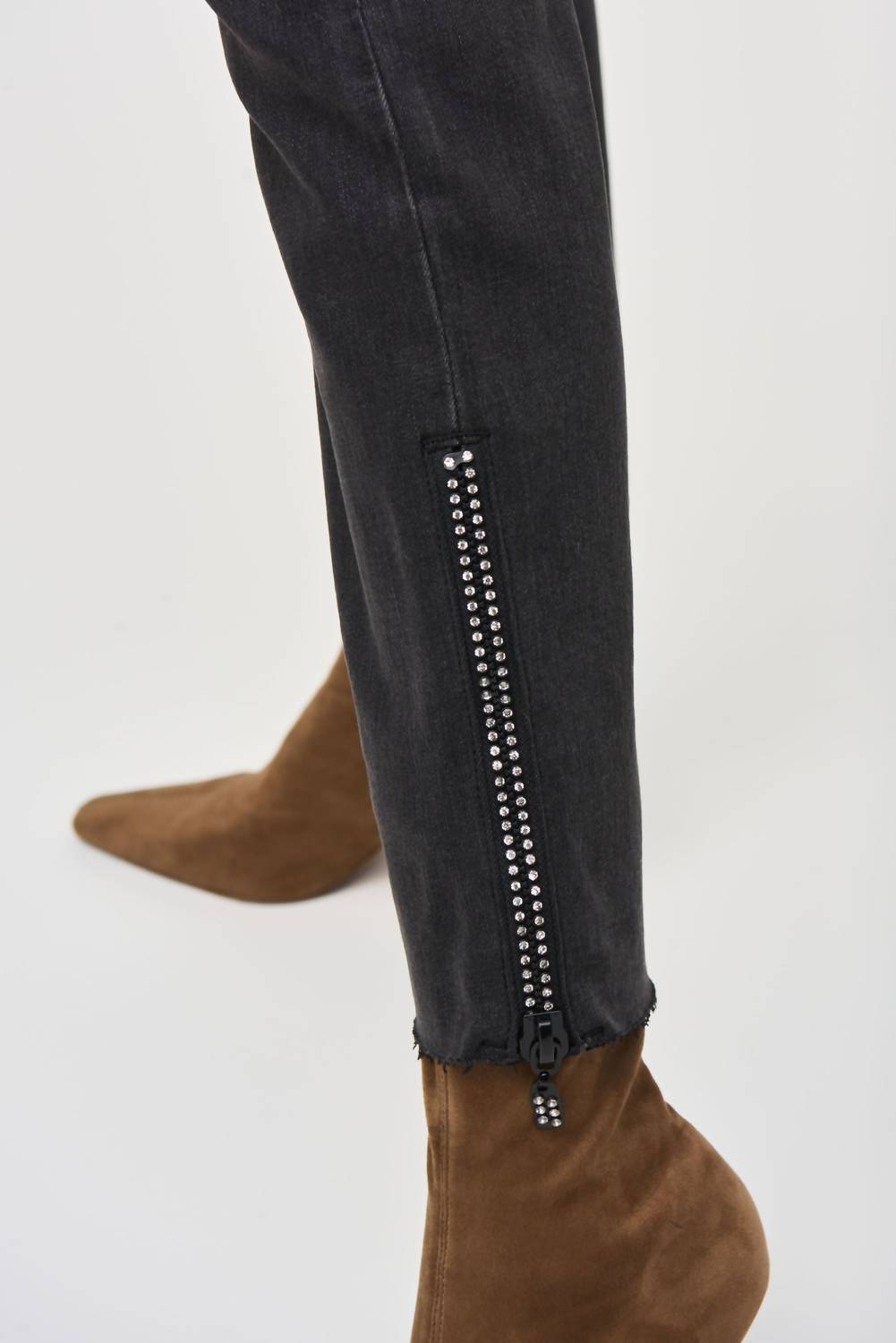 Joseph Ribkoff - Embellished Ankle Zip Slim Jean