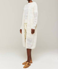 Brodie Cashmere - Pointelle Zebra Maxi Cardigan