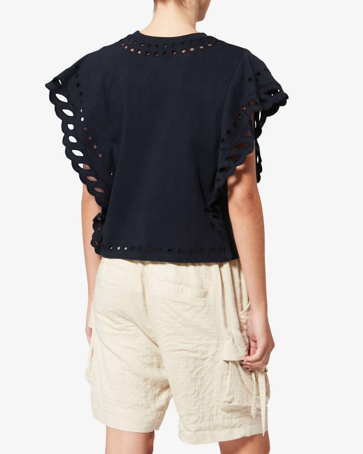 ISABEL MARANT Odyle Top in faded black - women's t-shirt - view 4