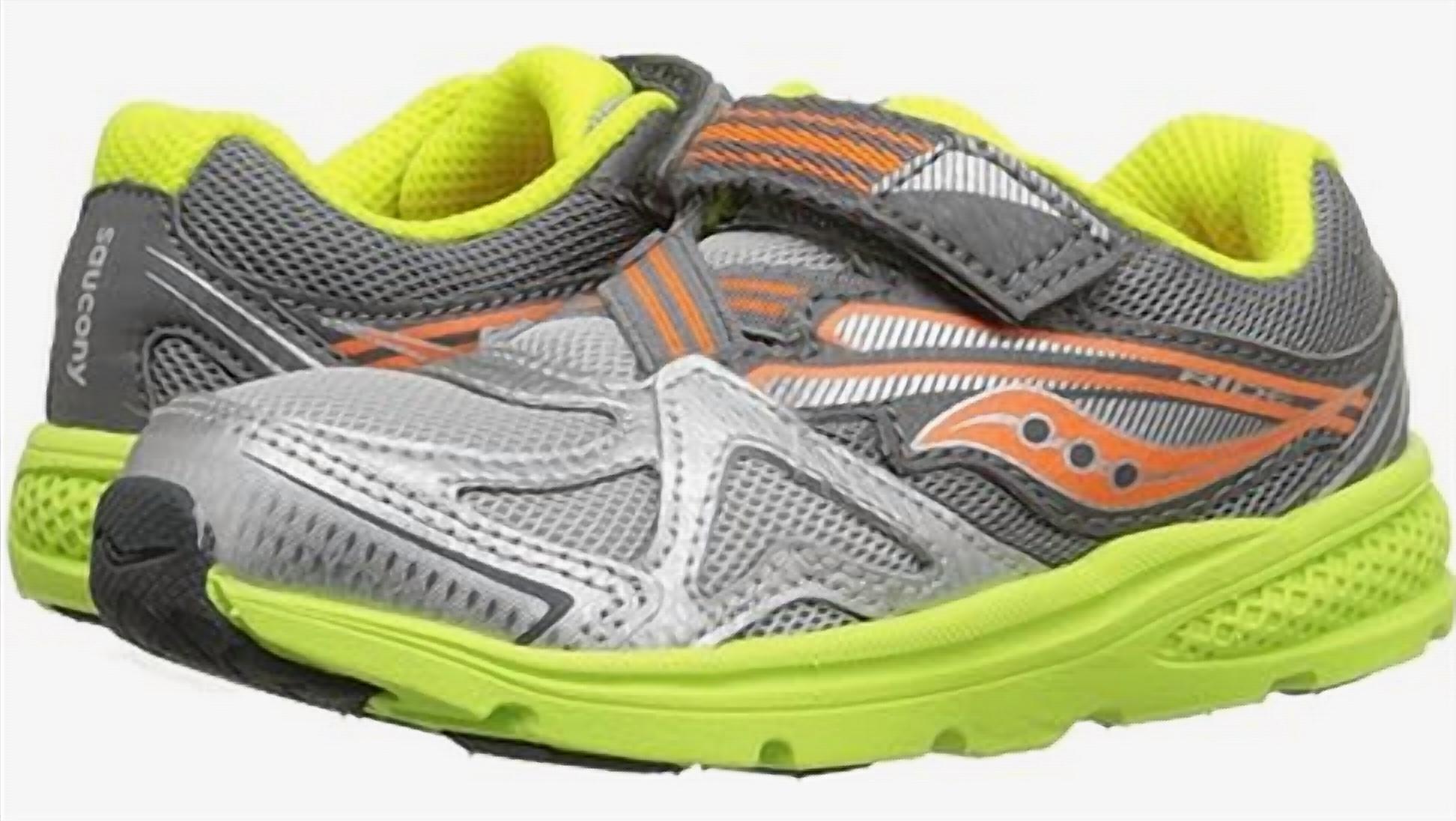 SAUCONY Toddler's Ride Sneakers in green gray orange - kids' sneaker - detail view