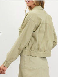 SKIES ARE BLUE Sweet Pea Jacket in green - women's jacket - alternate view