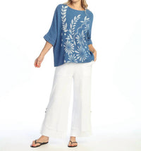 Jess & Jane - Napoli Mineral Washed Double Gauze Poncho Top