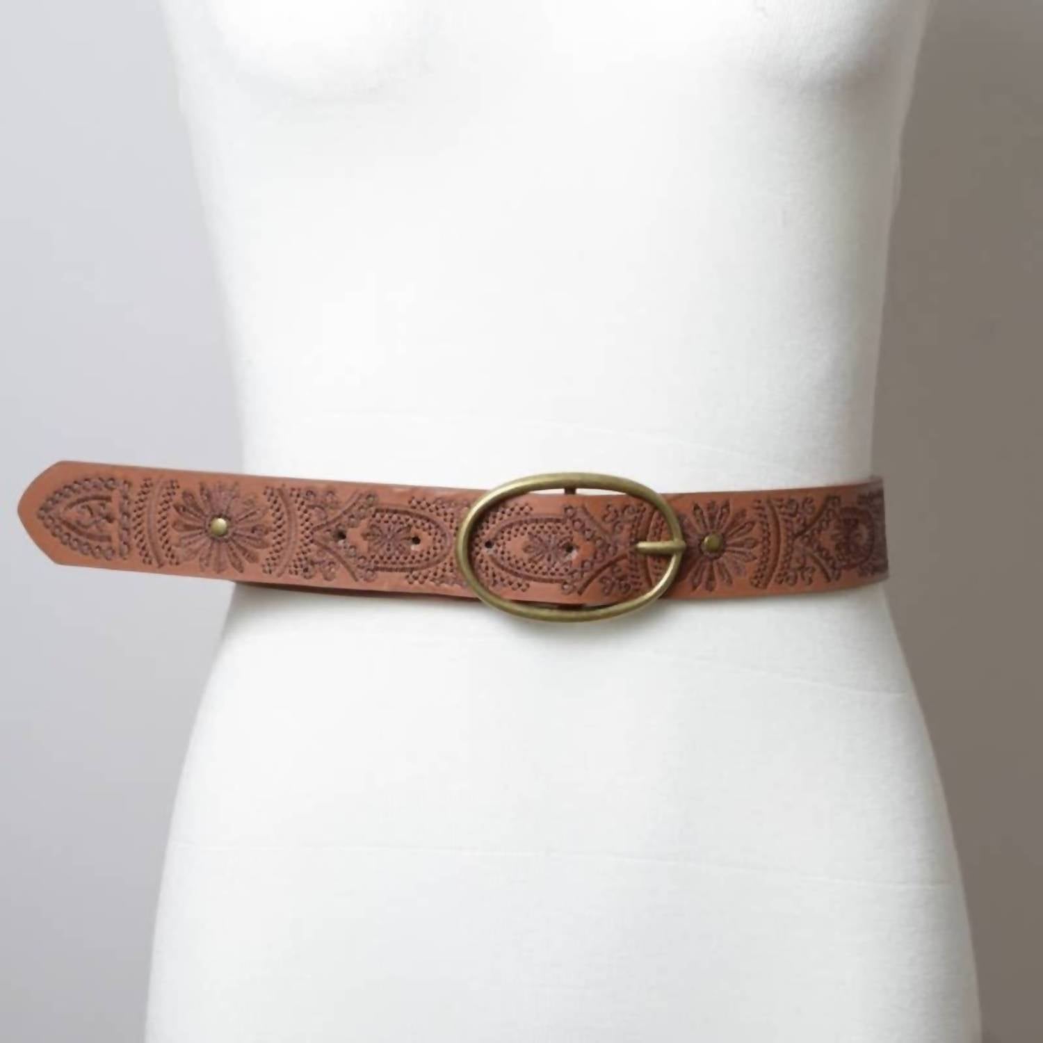 Leto - Women's Floral Embroidered Belt