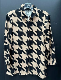 Boho Chic - Women's Houndstooth Button-down Shirt