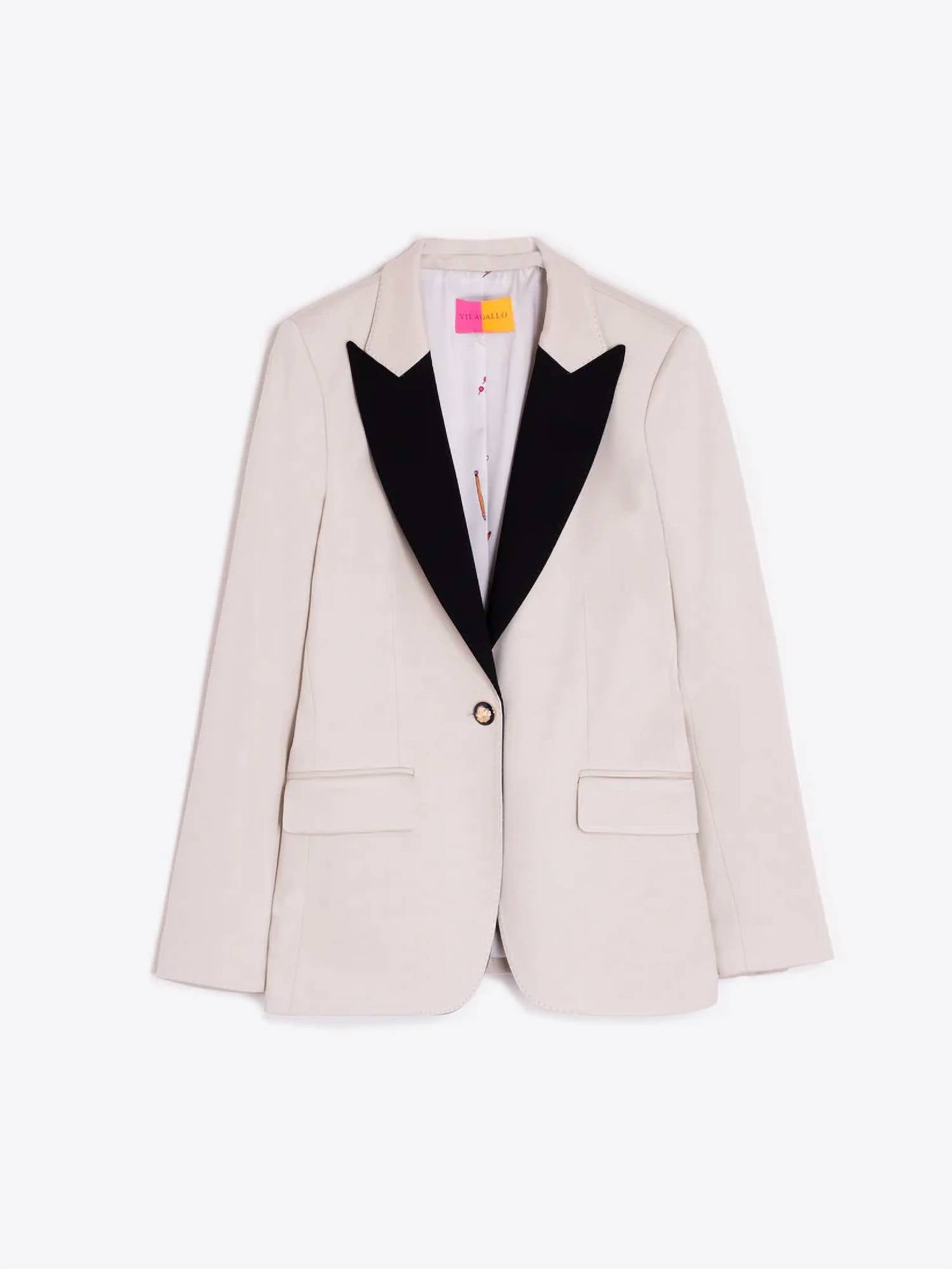 Vilagallo - Contrast Lapel Heather Jacket