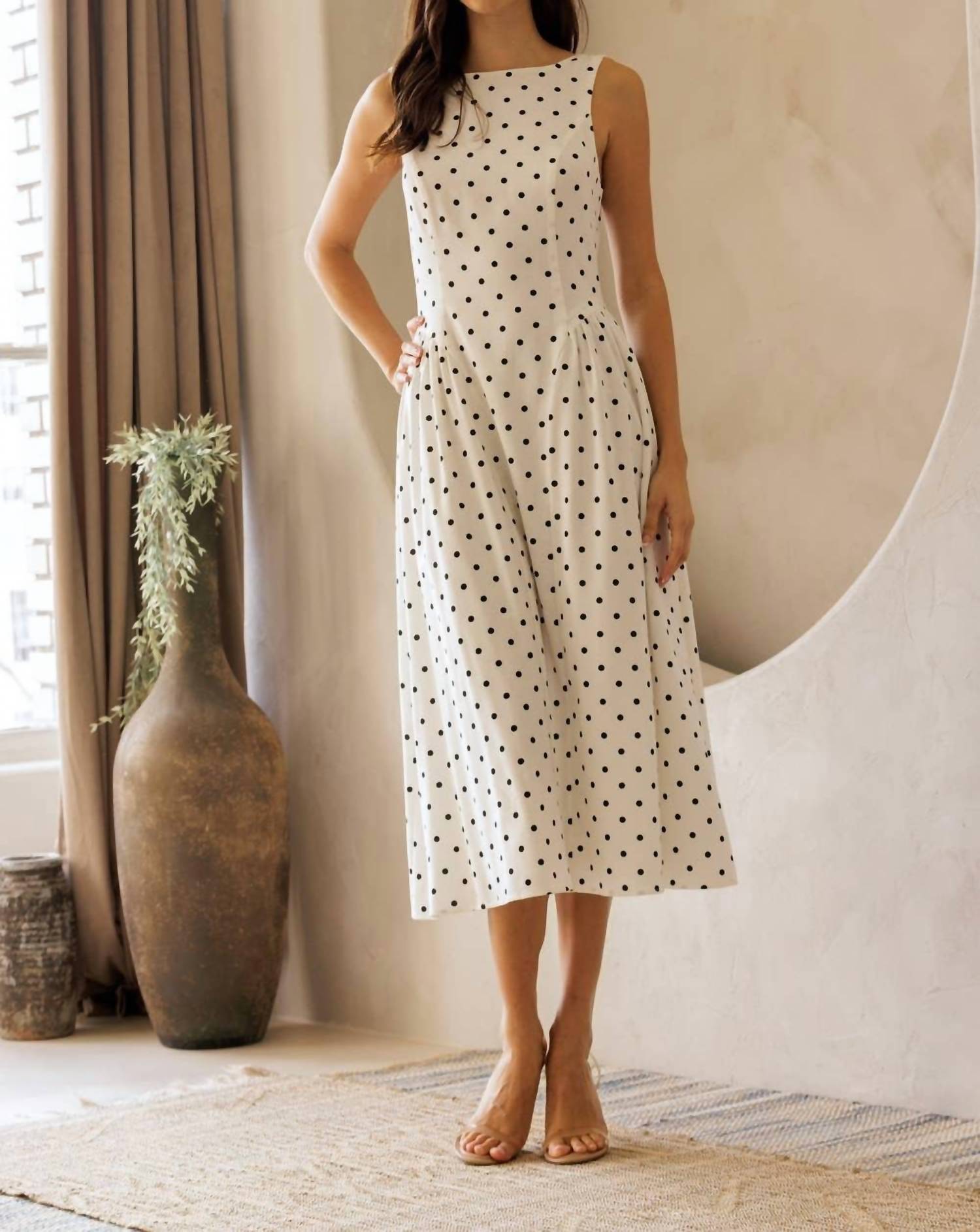 Storia - Polka Dot Fit & flare Midi Dress