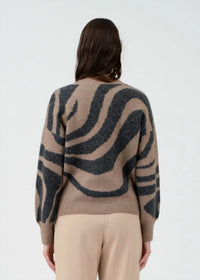 The Workshop Studio - Zebra Print Long Sleeve Knit Sweater
