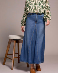 Tribal - Flowy Denim Skirt