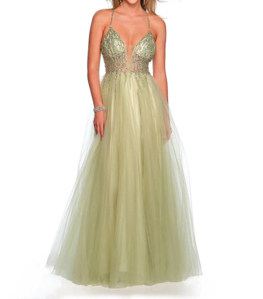 Dave & Johnny - Dazzling Sequined Top Prom Dress
