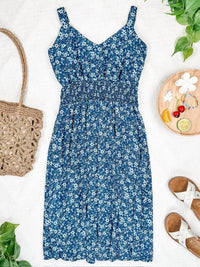 Michelle Mae Cassidy Midi Dress in navy floral - women's dress - view 8