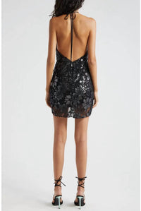 Ramy Brook - Hackett Metallic Floral Halter Minidress