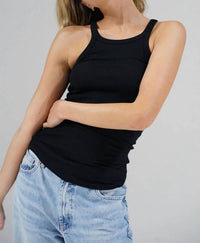 Lna - Skinny Racer Ribbed Tank Top